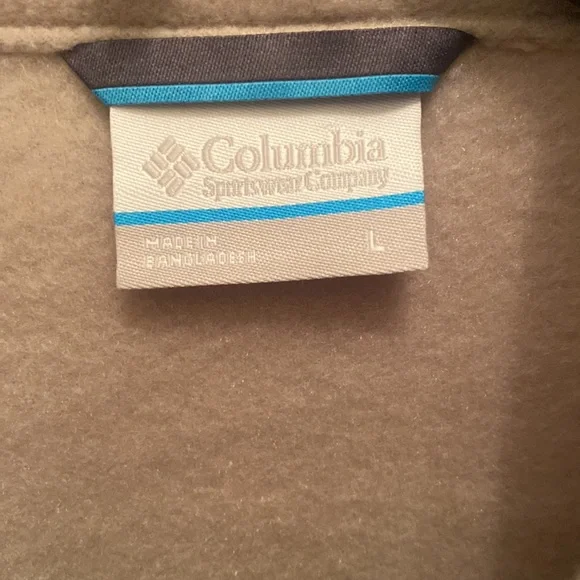COLUMBIA Mens Steens Mountain Fleece Zip Up Jacket Large Tusk Tan $65 EUC lcsr - Picture 8 of 15